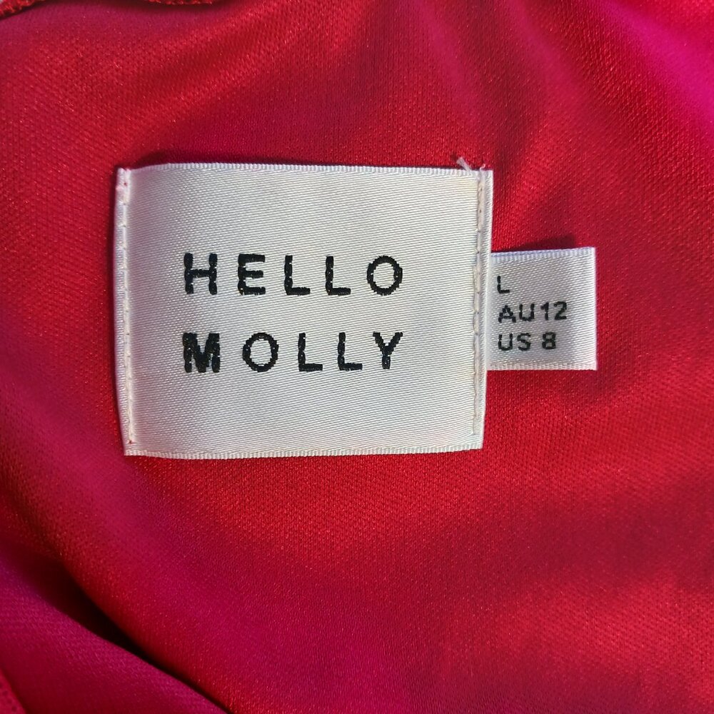 Hello Molly, Ruched, Dark Red, Long Sleeve, Special Occasion Dress, Size 8. - Picture 2 of 14